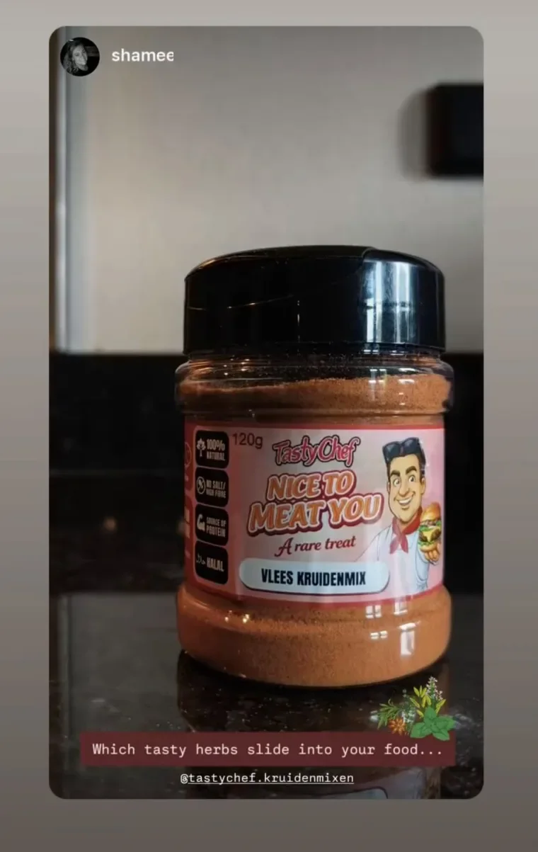Klantfoto van TastyChef kruidenmixen op Instagram (@shamee88)